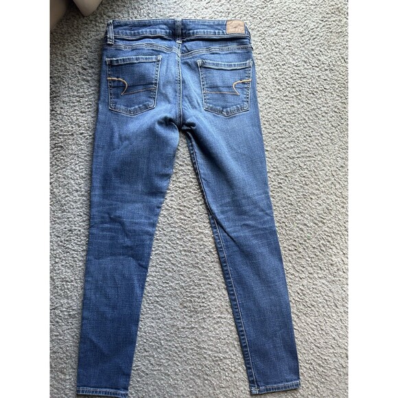 American Eagle Jegging Skinny Jeans Medium Wash Denim Sz 4 - Picture 7 of 7